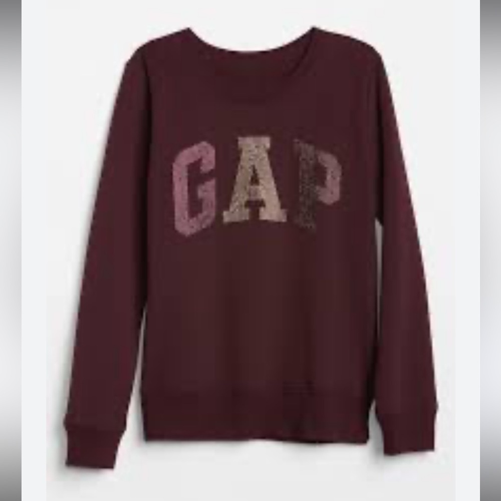 GAP - Women’s Glitter Arch Logo Pullover Sweatshirt